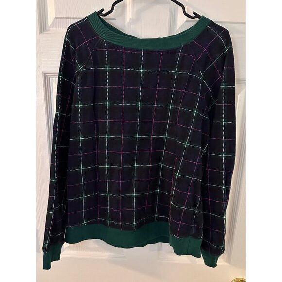 Crown & Ivy plaid sweatshirt size large - Picture 1 of 4